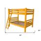 Yellow Queen Over Queen Solid Wood Bunk Bed