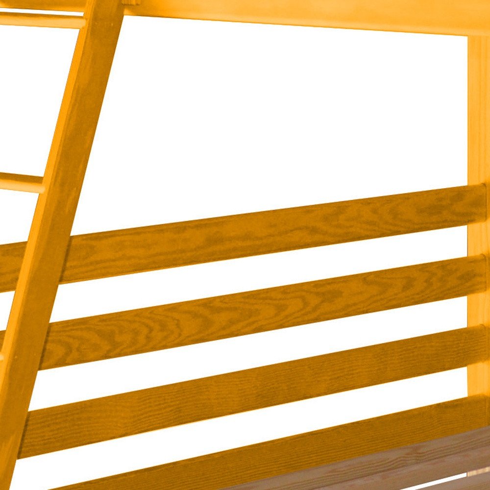 Yellow Queen Over Queen Solid Wood Bunk Bed