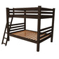 Brown Queen Over Queen Solid Wood Bunk Bed