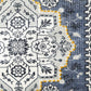 26" X 49" Blue And White Flower Floral Cotton Macrame Hanging Tapestry