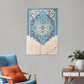 26" X 45" Blue Aqua And Ivory Flower Floral Cotton Macrame Hanging Tapestry