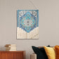 26" X 45" Blue Aqua And Ivory Flower Floral Cotton Macrame Hanging Tapestry