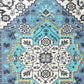 26" X 45" Blue Aqua And Ivory Flower Floral Cotton Macrame Hanging Tapestry