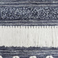 26" X 51" Denim Blue And White Geometric Cotton Macrame Hanging Tapestry