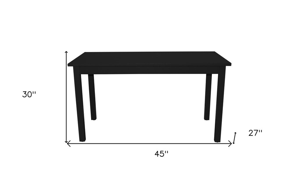 48" Black Solid Wood Dining Table