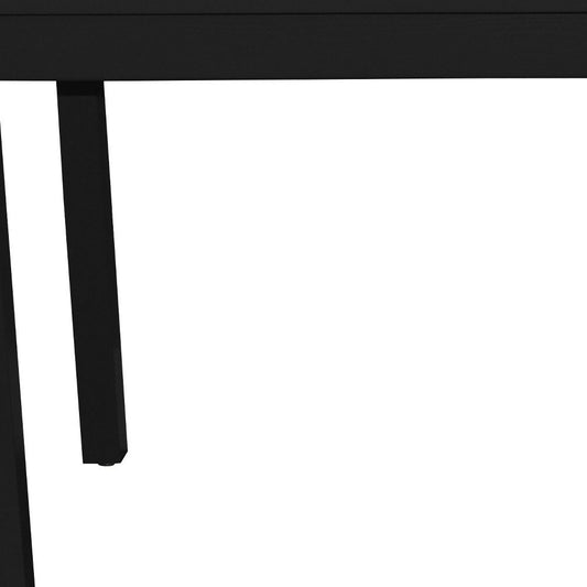 48" Black Solid Wood Dining Table