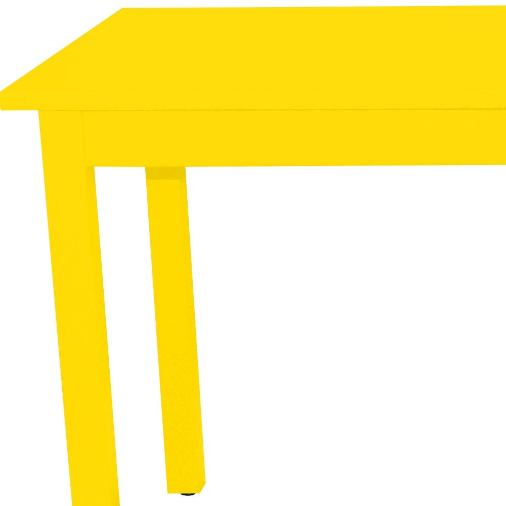 48" Yellow Solid Wood Dining Table