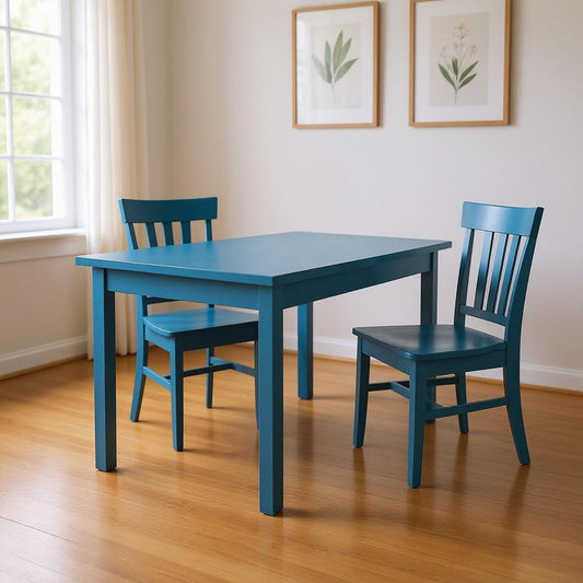 48" Caribbean Blue Solid Wood Dining Table