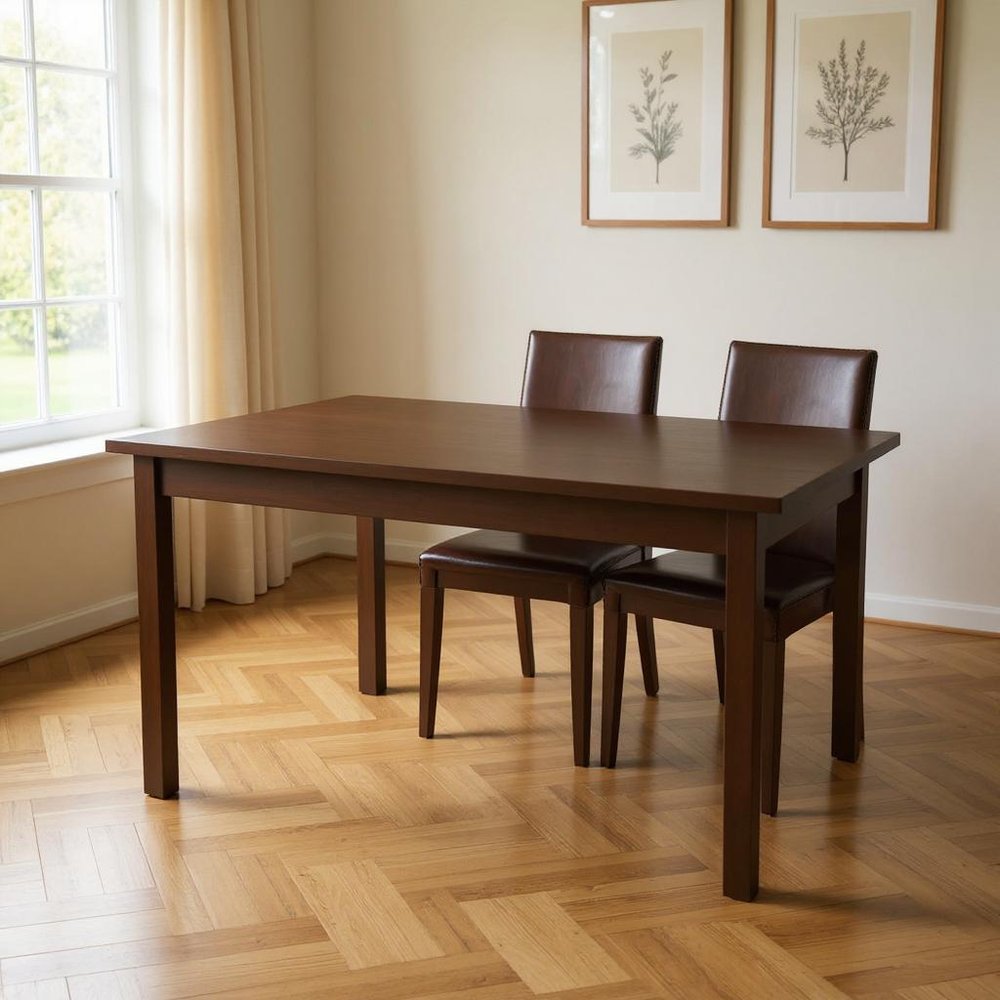 48" Coffee Solid Wood Dining Table