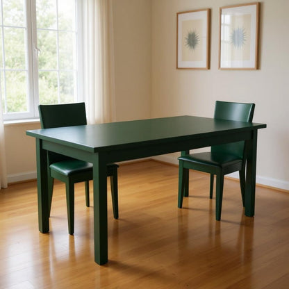 48" Dark Green Solid Wood Dining Table