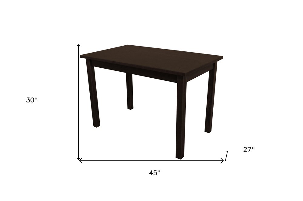 48" Dark Brown Solid Wood Dining Table