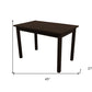 48" Dark Brown Solid Wood Dining Table