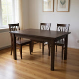 48" Dark Brown Solid Wood Dining Table
