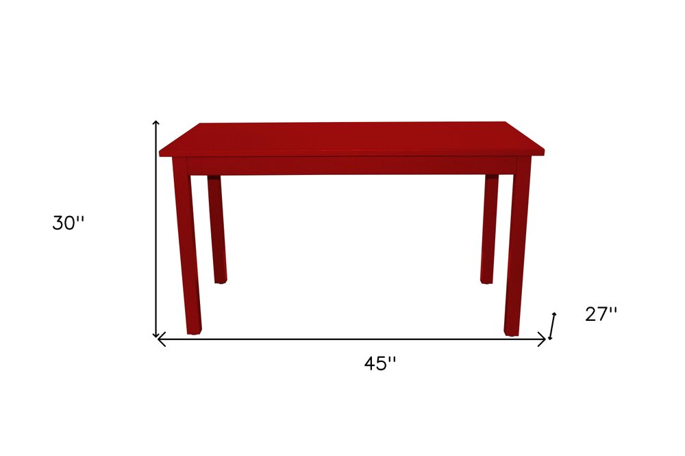 48" Fire Engine Red Solid Wood Dining Table
