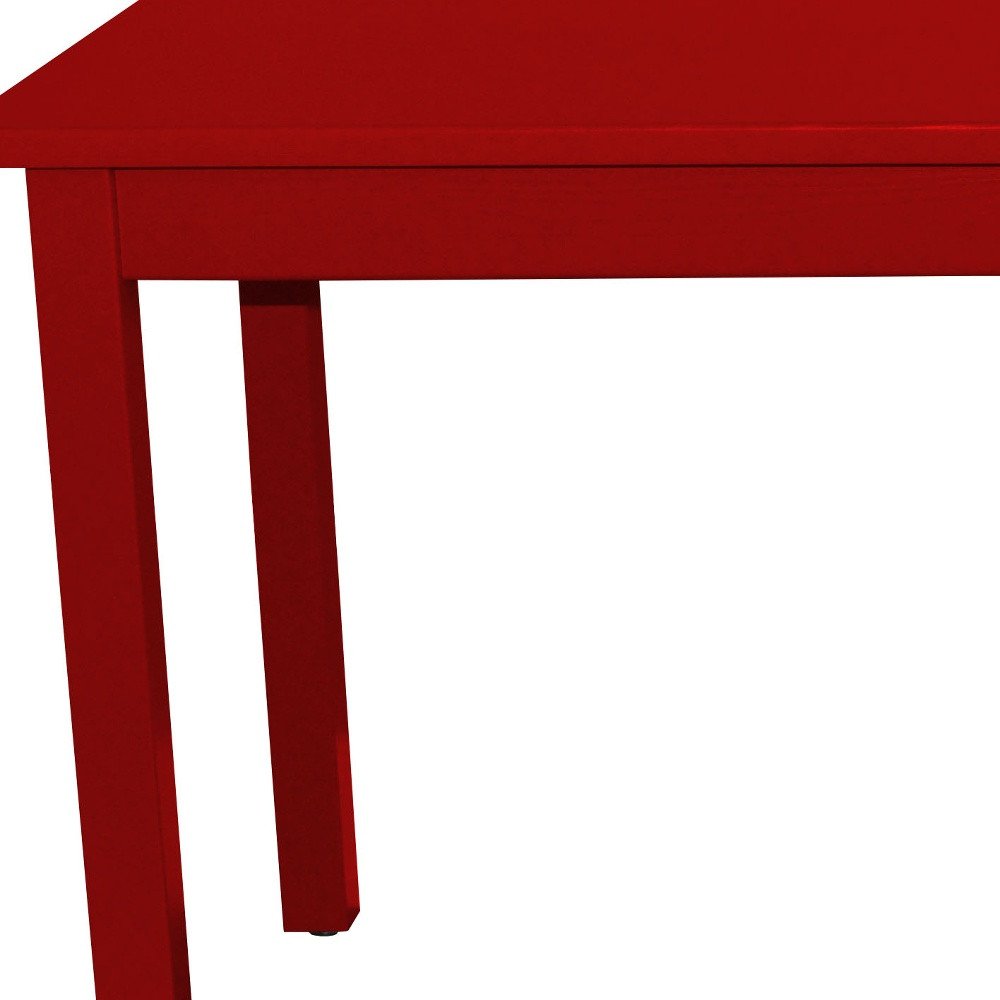 48" Fire Engine Red Solid Wood Dining Table
