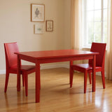 48" Fire Engine Red Solid Wood Dining Table