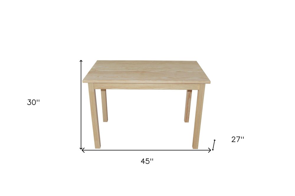 48" Natural Solid Wood Dining Table