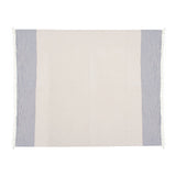 47" X 60" Blue and Ivory Cotton Woven Striped Throw Blanket with Fringe