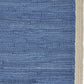 19" Set of Four Blue And Natural Solid With Border Cotton Placemats