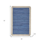 19" Set of Four Blue And Natural Solid With Border Cotton Placemats