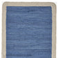 19" Set of Four Blue And Natural Solid With Border Cotton Placemats