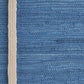 19" Set of Four Blue And Natural Solid With Border Cotton Placemats
