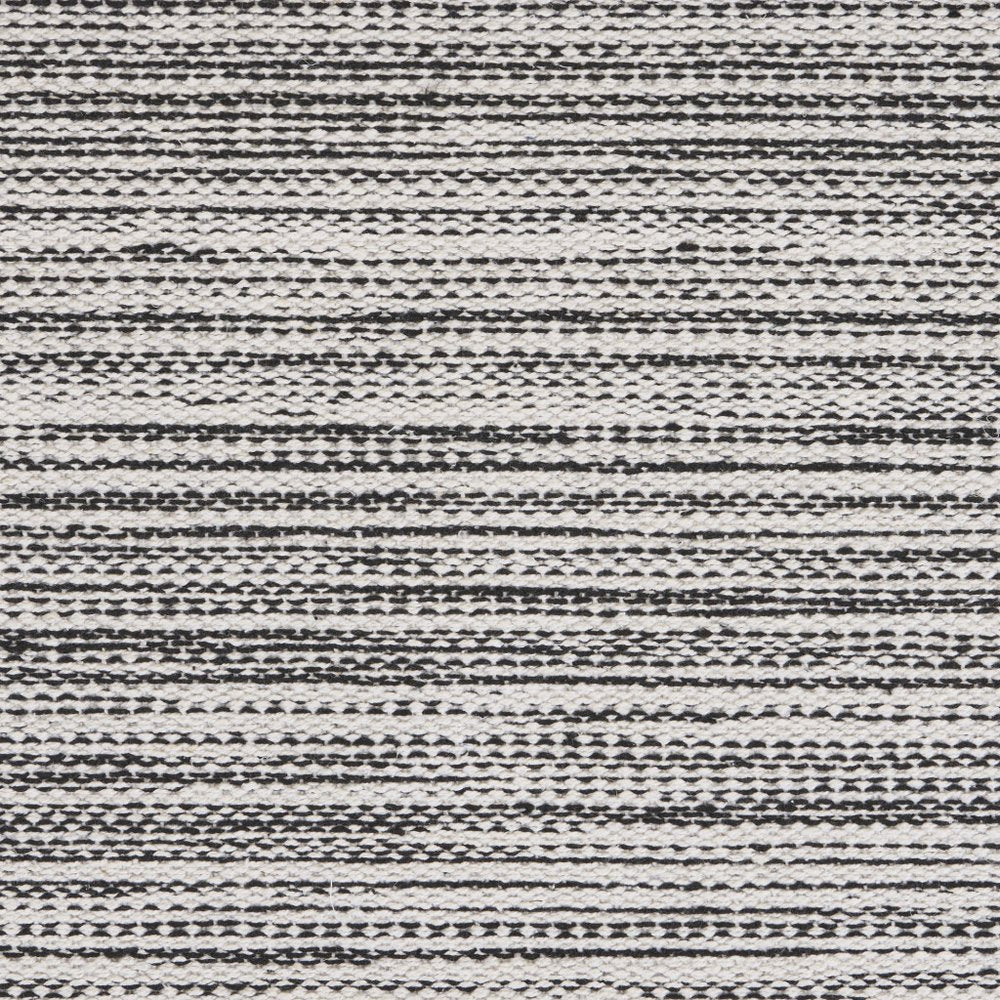 19" Set of Four Black And White Striped Cotton Placemats