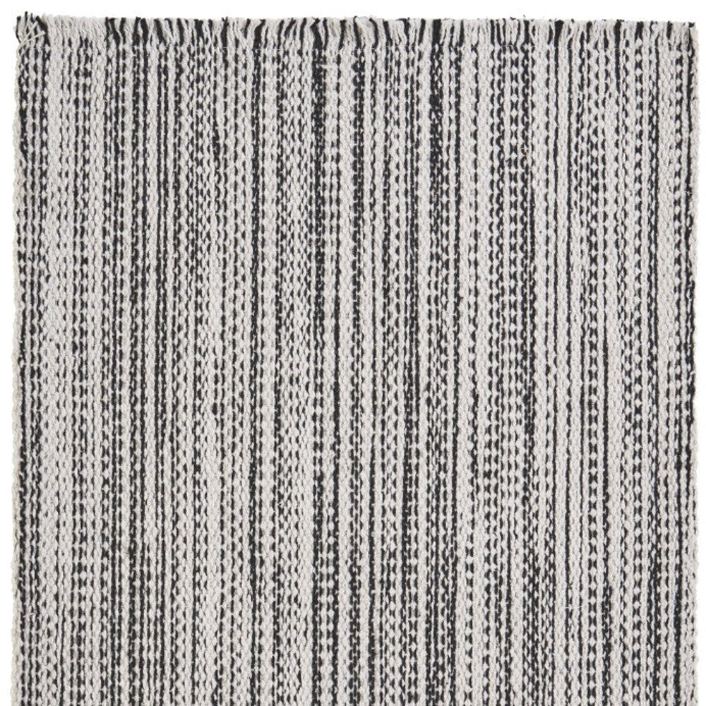 19" Set of Four Black And White Striped Cotton Placemats