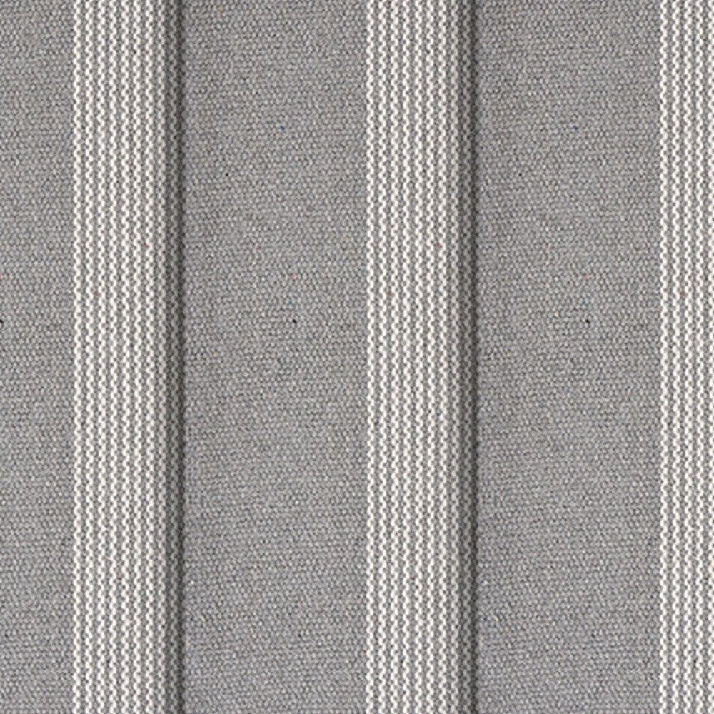 19" Set of Four Gray And White Striped Cotton Placemats
