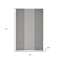 19" Set of Four Gray And White Striped Cotton Placemats