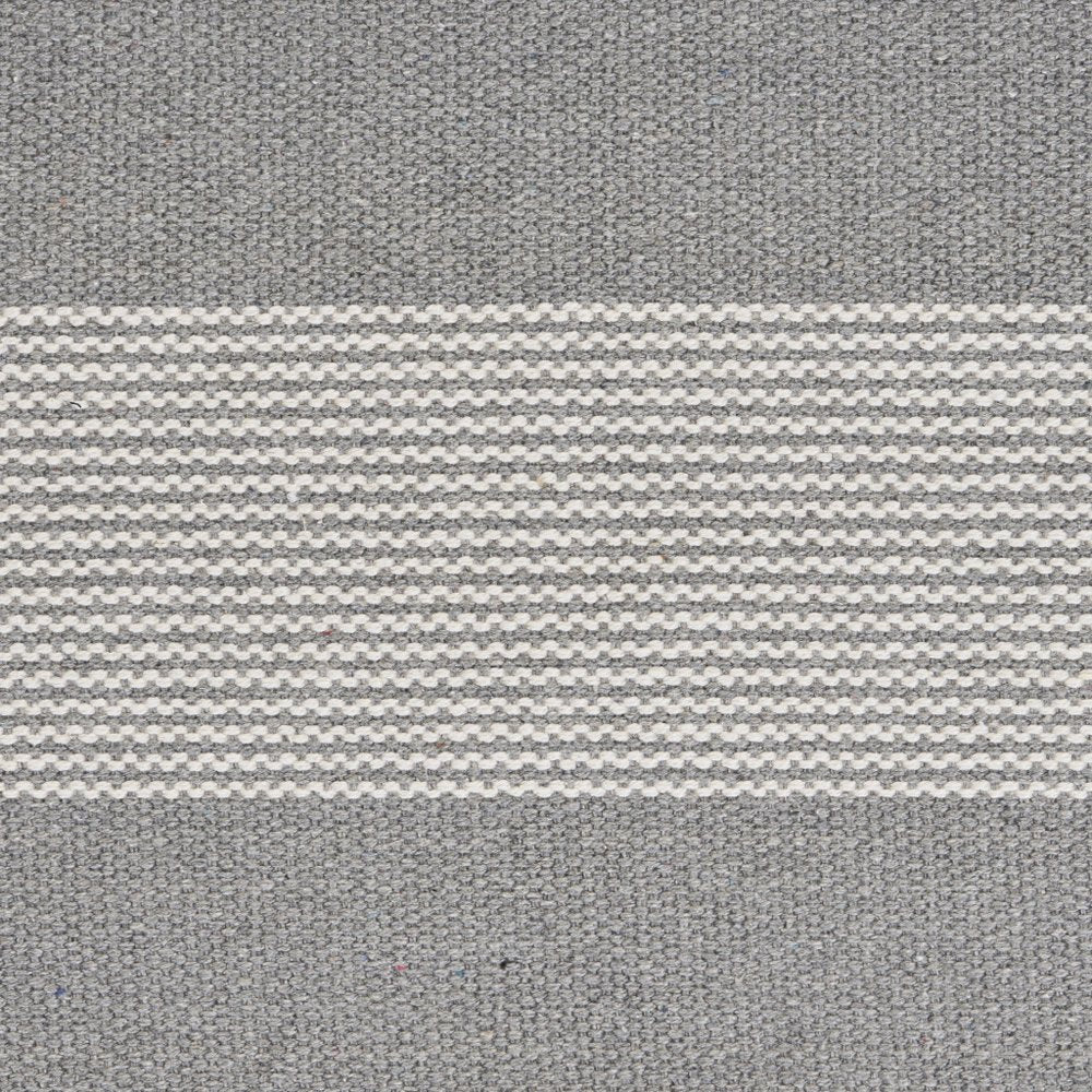 19" Set of Four Gray And White Striped Cotton Placemats