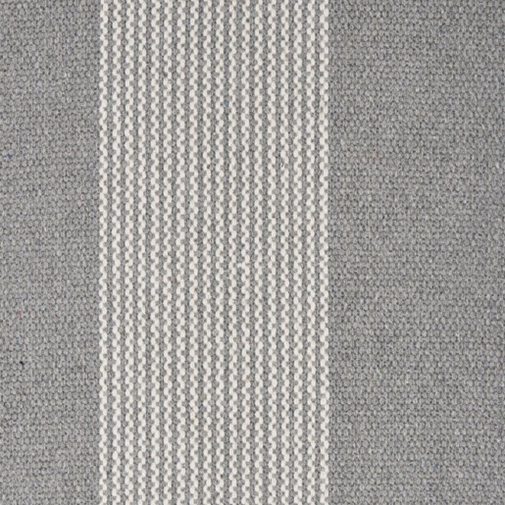 19" Set of Four Gray And White Striped Cotton Placemats