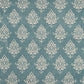 19" Set of Four Cream And Turquoise Damask Cotton Placemats