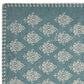 19" Set of Four Cream And Turquoise Damask Cotton Placemats