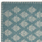19" Set of Four Cream And Turquoise Damask Cotton Placemats