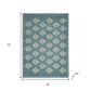 19" Set of Four Cream And Turquoise Damask Cotton Placemats