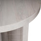 22" Natural Solid Wood And Rattan Round End Table