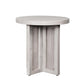 22" Natural Solid Wood And Rattan Round End Table