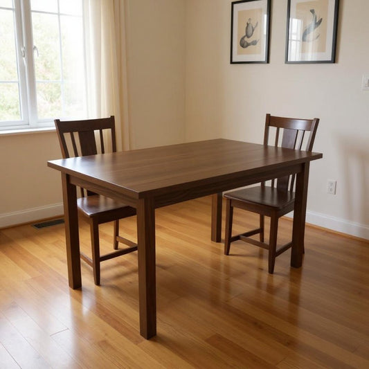 60" Raw Umber Solid Wood Dining Table