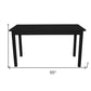 60" Black Solid Wood Dining Table