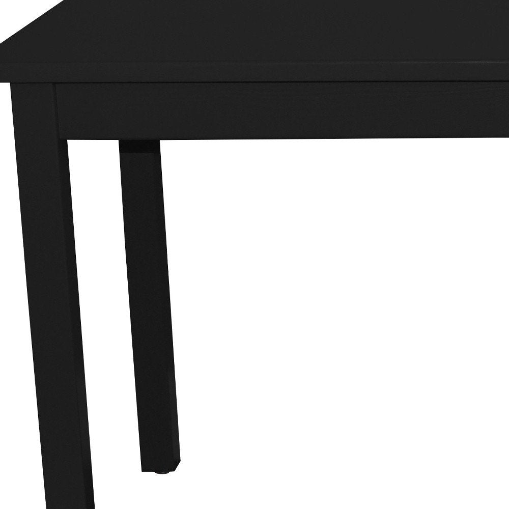 60" Black Solid Wood Dining Table
