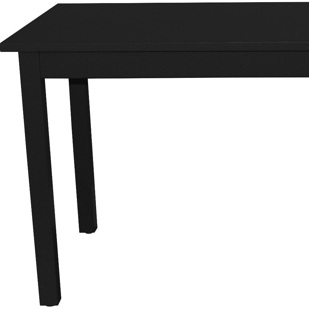 60" Black Solid Wood Dining Table