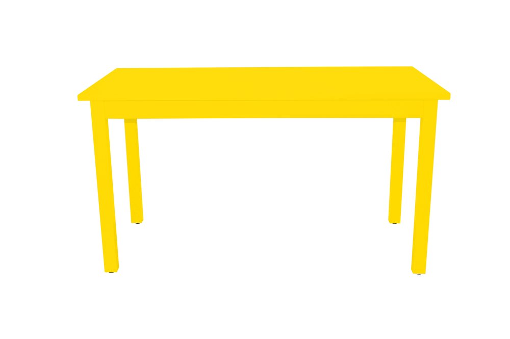 60" Yellow Solid Wood Dining Table