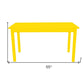 60" Yellow Solid Wood Dining Table