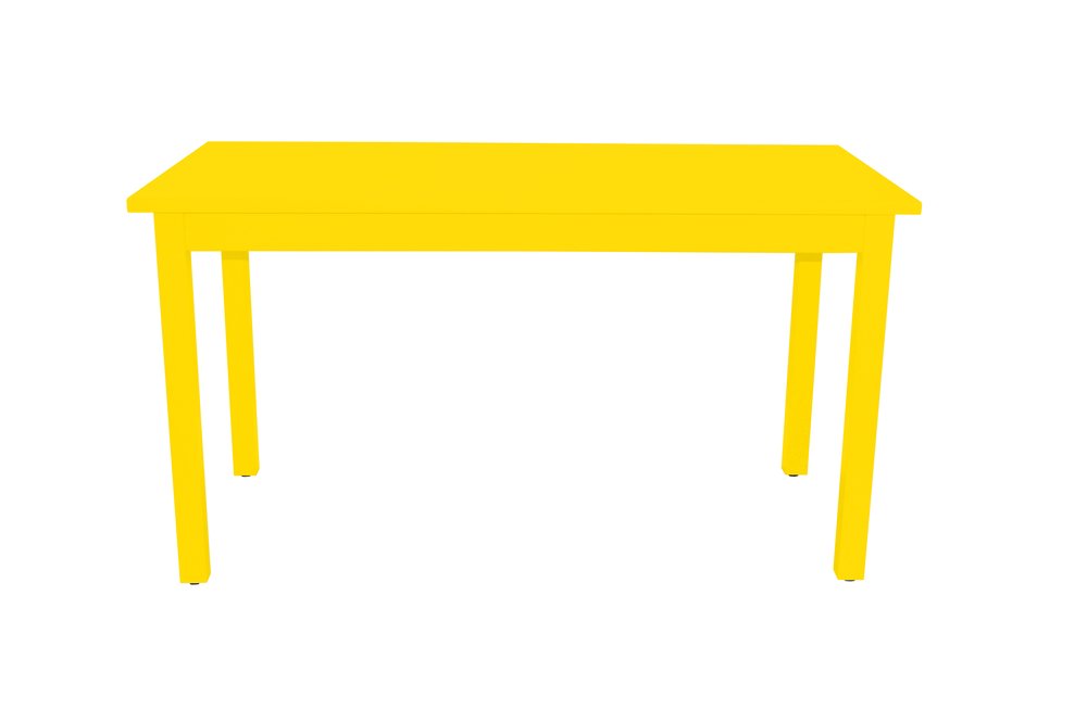 60" Yellow Solid Wood Dining Table