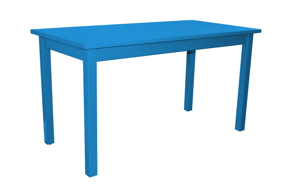 60" Caribbean Blue Solid Wood Dining Table