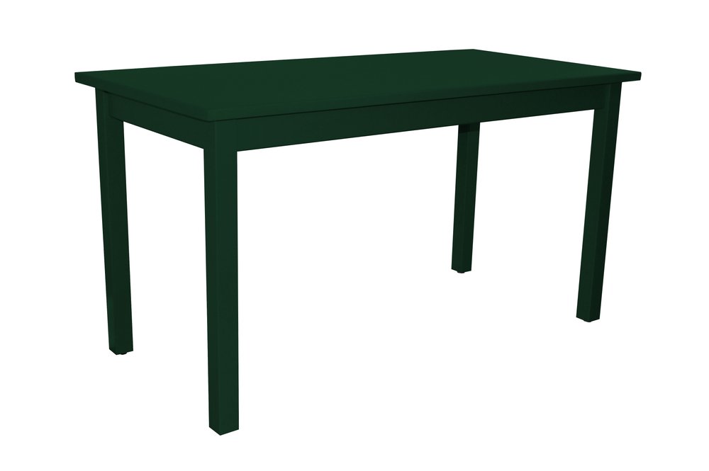60" Dark Green Solid Wood Dining Table