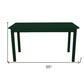 60" Dark Green Solid Wood Dining Table