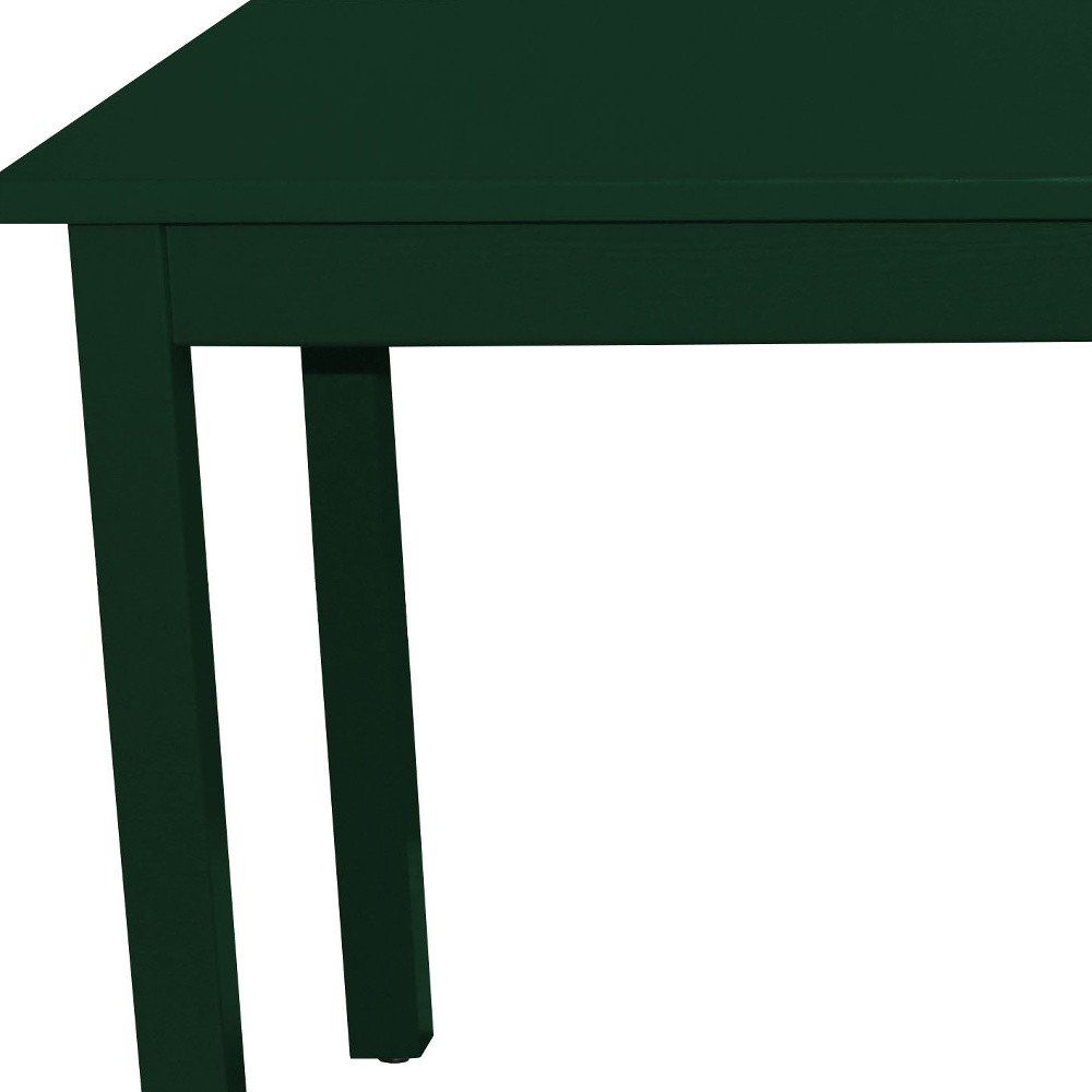 60" Dark Green Solid Wood Dining Table