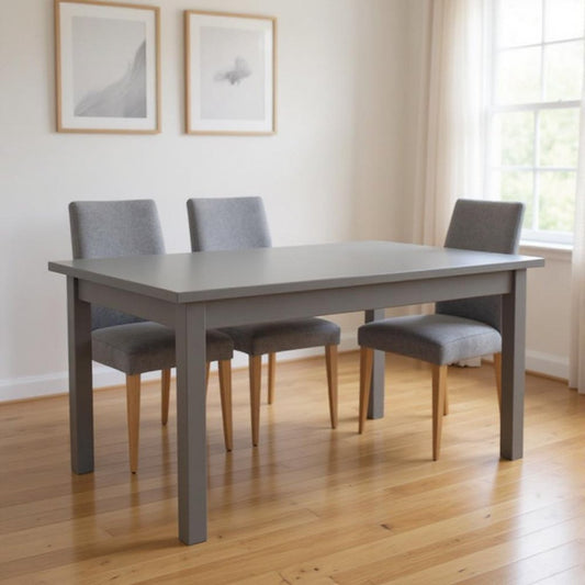 60" Gray Solid Wood Dining Table